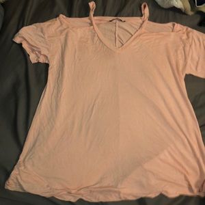 Blush Pink Cold Shoulder Top